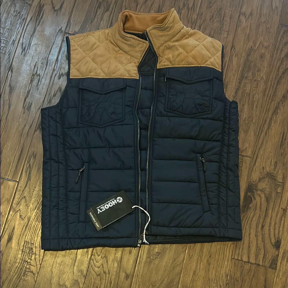 Boy’s XL Black and Tan Quilted Vest